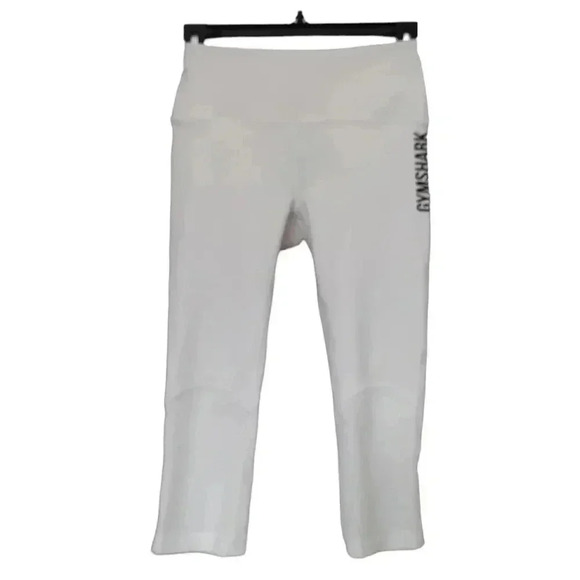 Gymshark PULSE CROPPED LEGGINGS new white align like seams mesh  high performanc - Picture 4 of 6